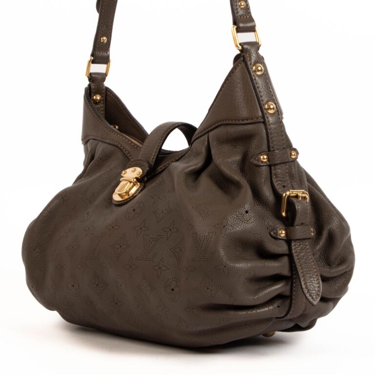 Louis Vuitton Metallic Brown Mahina Leather XS Crossbody Hobo Bag