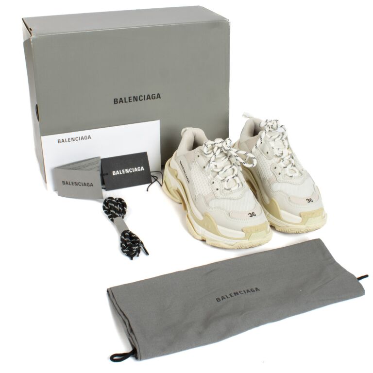 Balenciaga White Triple S Sneakers size 36 Labellov Buy and Sell Authentic Luxury
