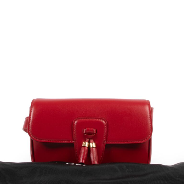 Celine Red Tassel Crossbody Labellov Buy and Sell Authentic