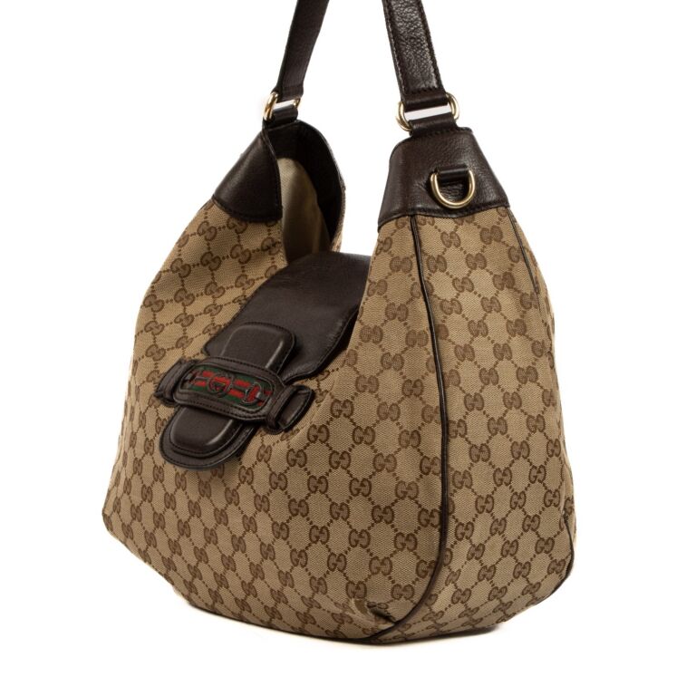 Gucci - GG Canvas Vintage Web Medium Hobo Shoulder Bag