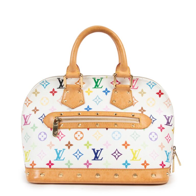 Louis Vuitton White Multicolor Monogram Canvas Alma PM Bag at