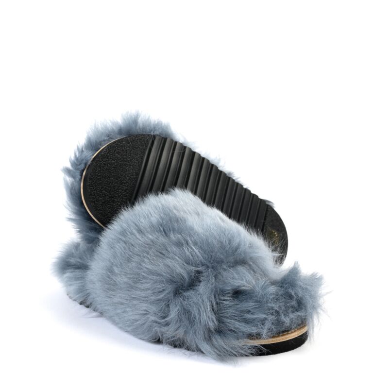 Dorothee Schumacher Blue Furry Slides Size 39 Labellov Buy and Sell Authentic Luxury