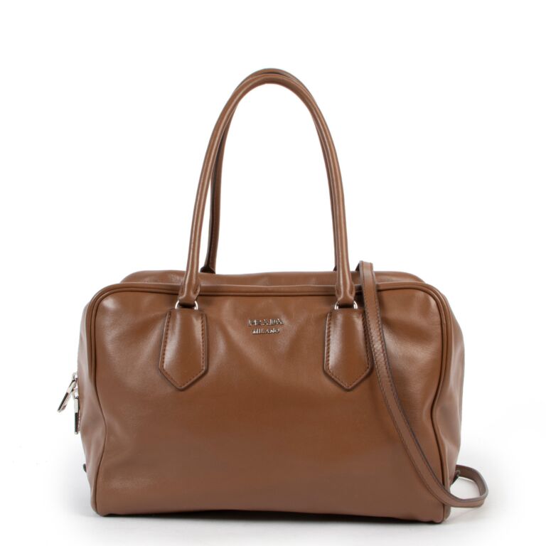 Prada leather hot sale bowling bag