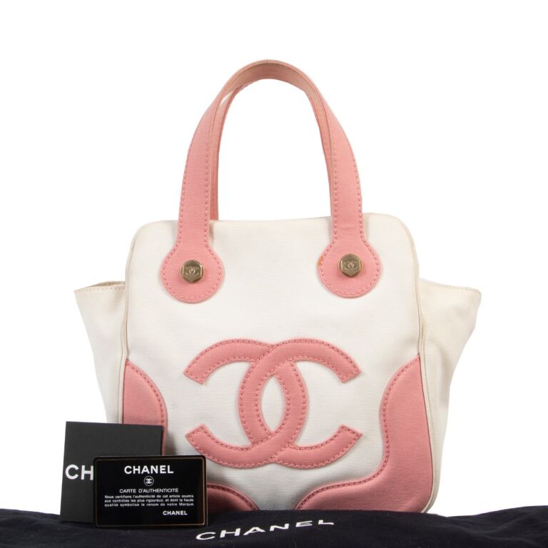 Chanel White and Pink Marshmallow Top Handle ○ Labellov ○ Buy and Sell  Authentic Luxury