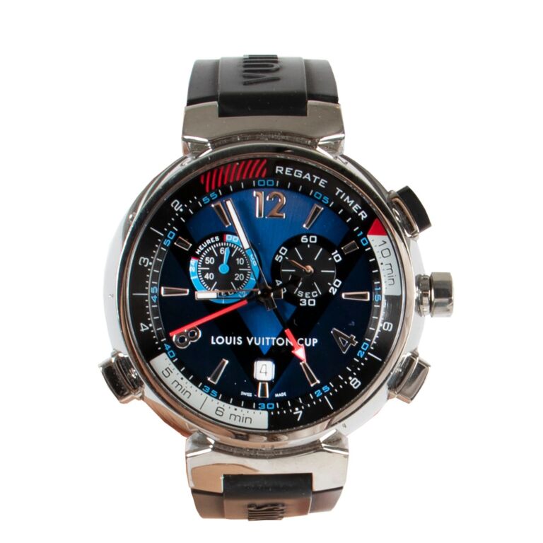 LOUIS VUITTON CUP Tambour Regatta Alarm Chronograph Quartz Steel Watch, Louis Vuitton