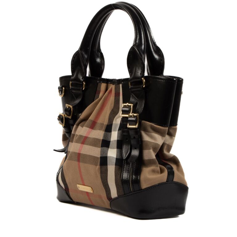 BURBERRY バッグ Burberry Beige/Garnet Canvas and Leather Horseferry Note