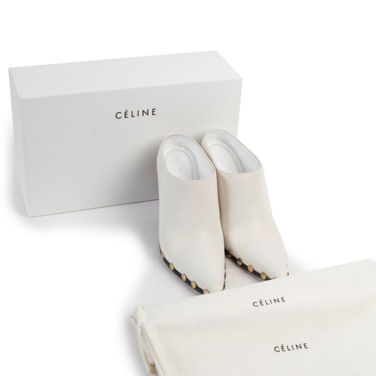 Celine Spring Summer 2016 Rodeo White Cowboy Mules Size 38 Labellov Buy and Sell Authentic Luxury