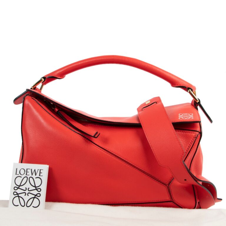 Red loewe 2025 puzzle bag