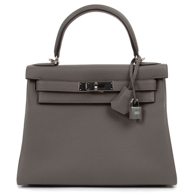 Herm s Kelly 28 Gris Etain Togo PHW Labellov Buy and Sell