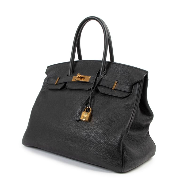 Hermes Birkin 35 Bag Black Togo Gold Hardware Ultimate Classic