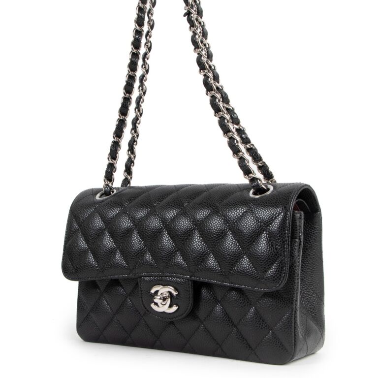 Chanel Black Caviar Leather Small Classic Flap Bag ○ Labellov ○ Buy and  Sell Authentic Luxury