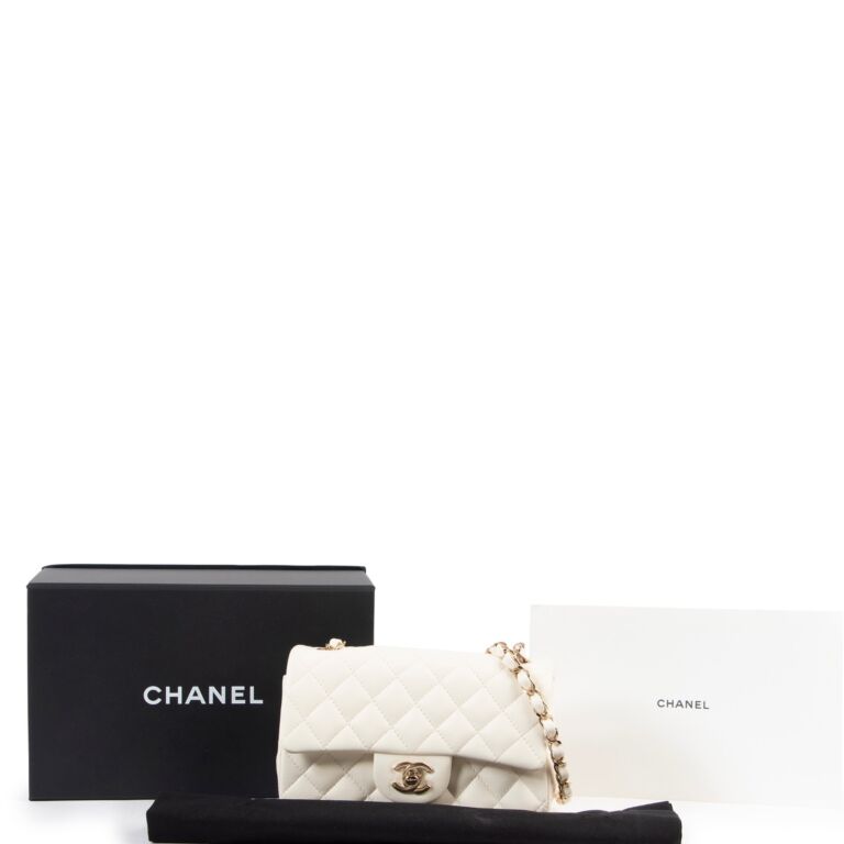 Chanel White Lambskin Classic Flap Mini Purse – TheLuxeLouis