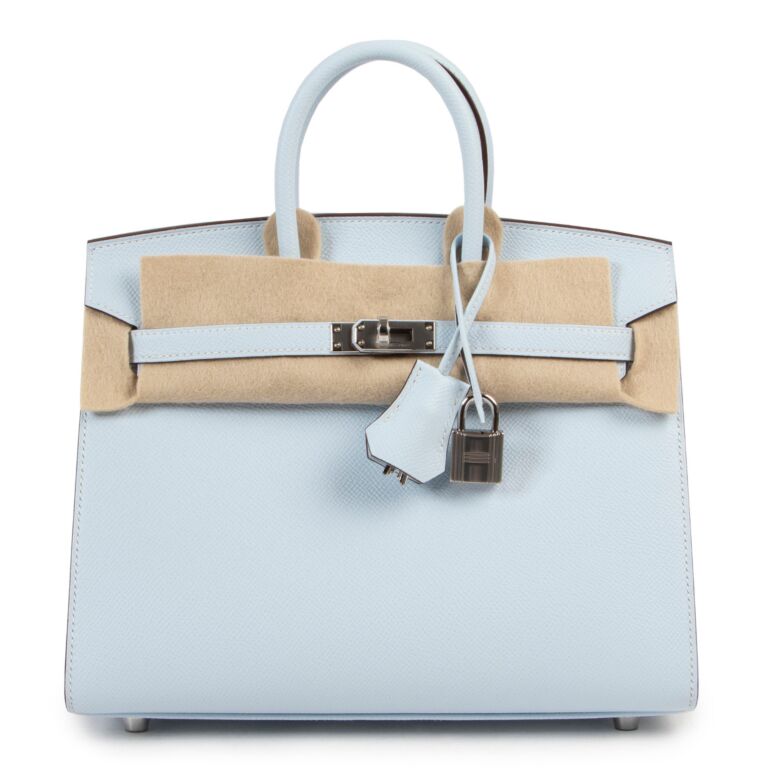 Buy Luxury Pre-Owned Hermès Birkin 25 Bleu Lin