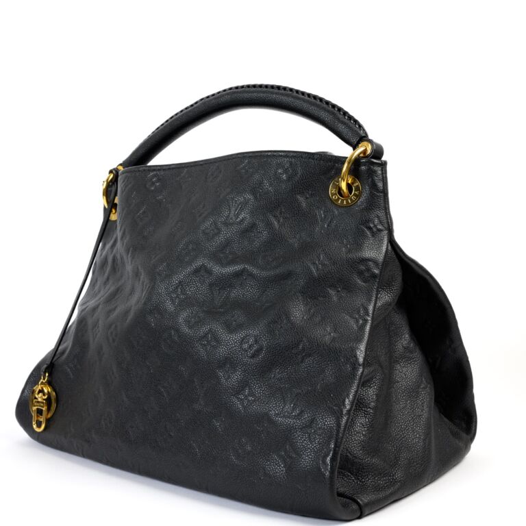 Louis+Vuitton+Artsy+Shoulder+Bag+MM+Black+Leather for sale online
