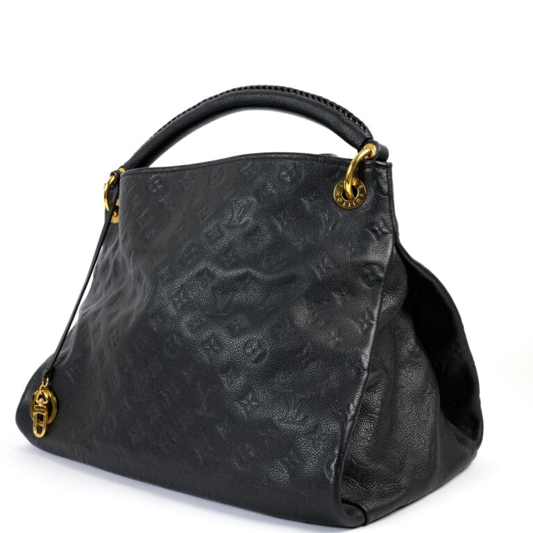 LOUIS VUITTON Artsy MM Empreinte Leather Shoulder Bag Black