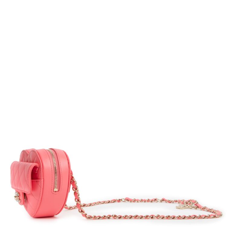 Chanel Spring/Summer 2022 Pink Lambskin Heart Belt Bag ○ Labellov