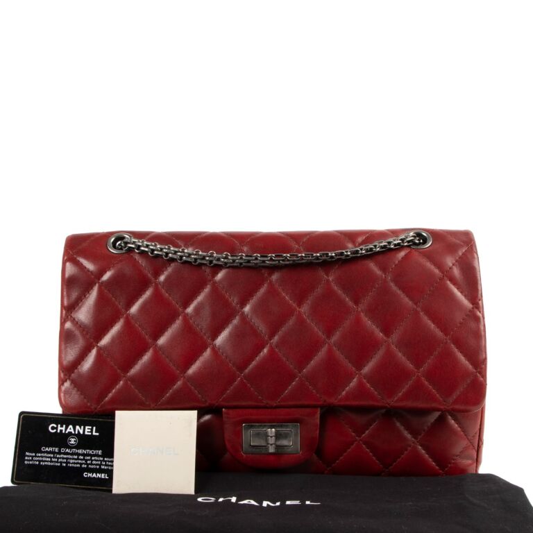 Chanel 12144738 Reissue 2.55 Patent Leather Red Puzzle Medium 28cm