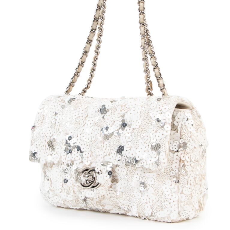 Chanel Small Classic Flap Quilted Bag in Silver — UFO No More