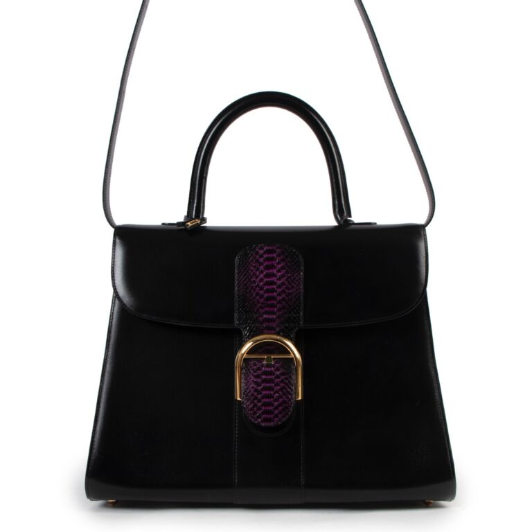 Delvaux Brillant GM Black Box Calf Cardinal Python Flag 2013 Limited  Edition ○ Labellov ○ Buy and Sell Authentic Luxury