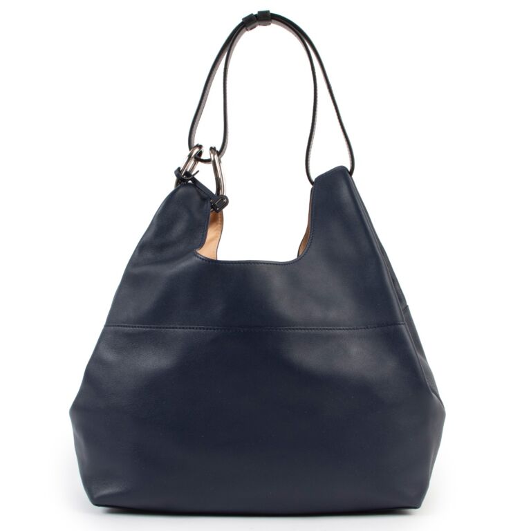 Delvaux Navy Givry With Me PM Shoulder Bag Labellov Buy and Sell ...