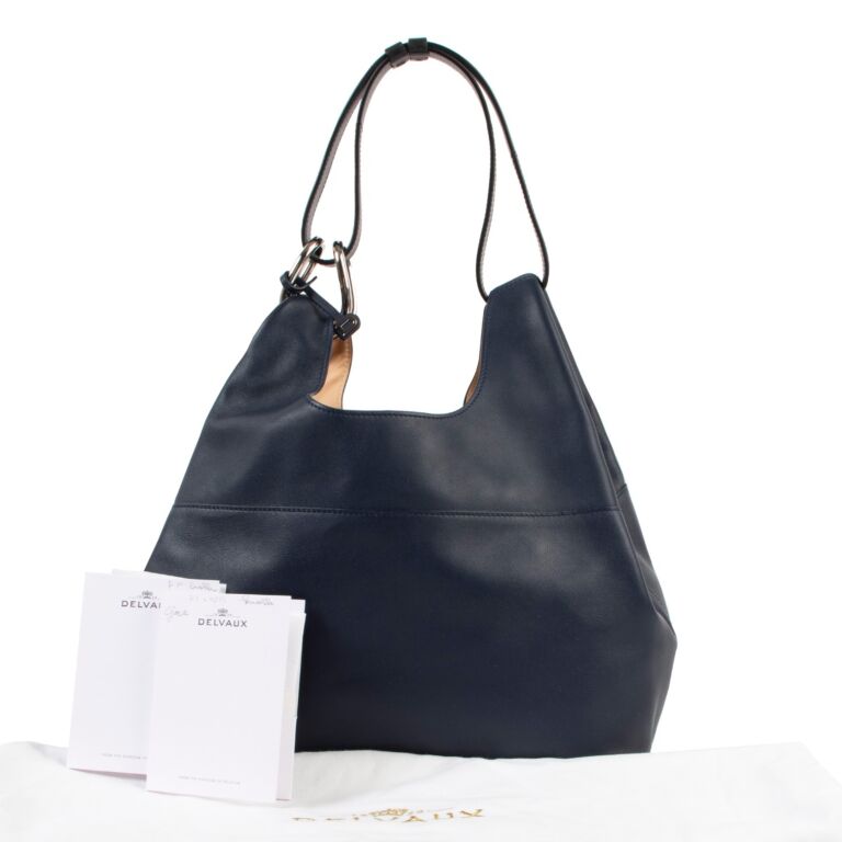 Delvaux Red Black GIVRY WITH ME Calfskin Shoulder Tote Bag