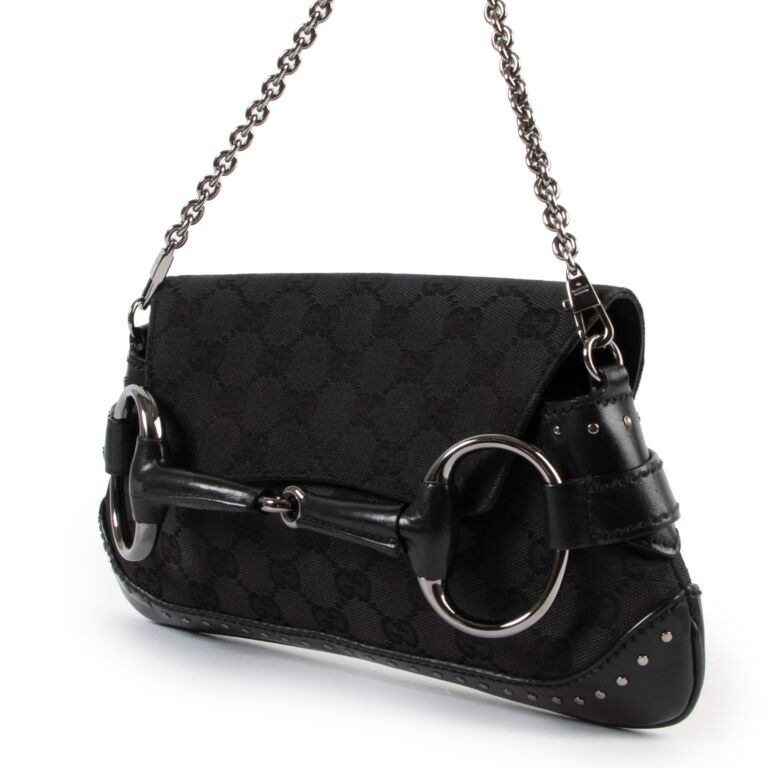 Gucci clutch bag unisex shoulder bag 450953 beige x black Leather