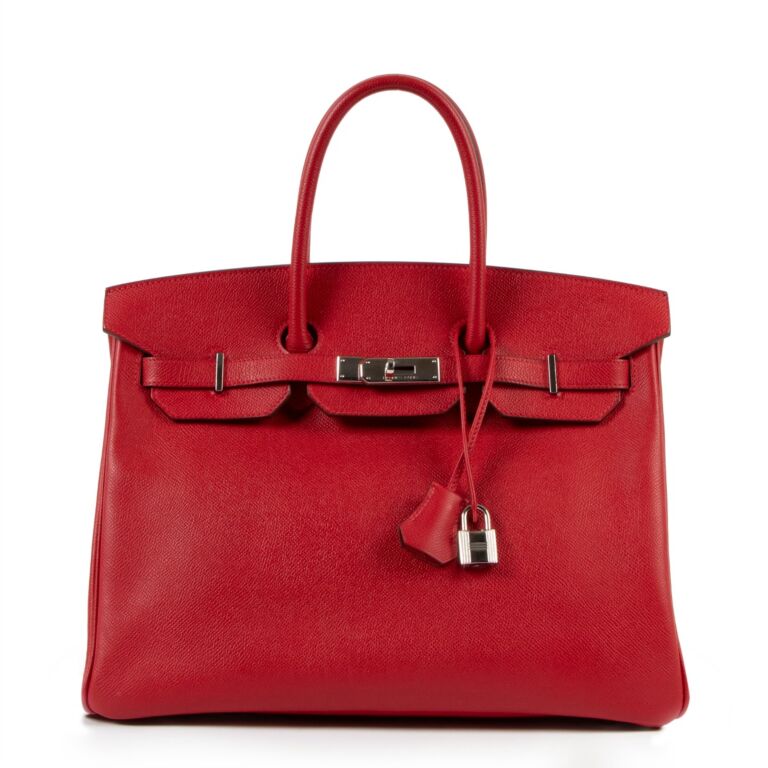 Hermes Birkin 35 Rouge Casaque Epsom PHW Labellov Buy and Sell Authentic Luxury