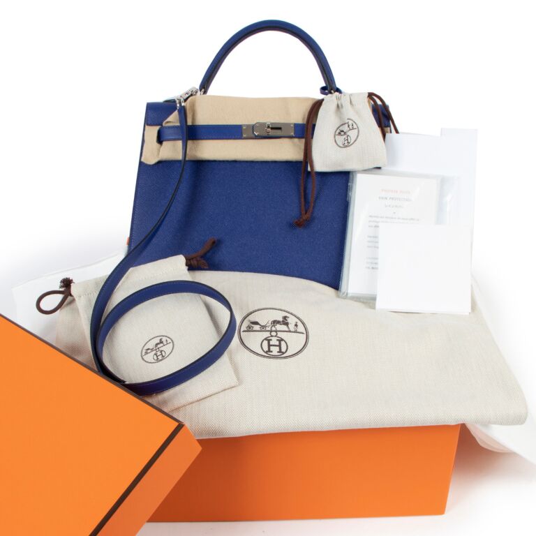 Hermes Kelly Blue Electric Epsom with Palladium