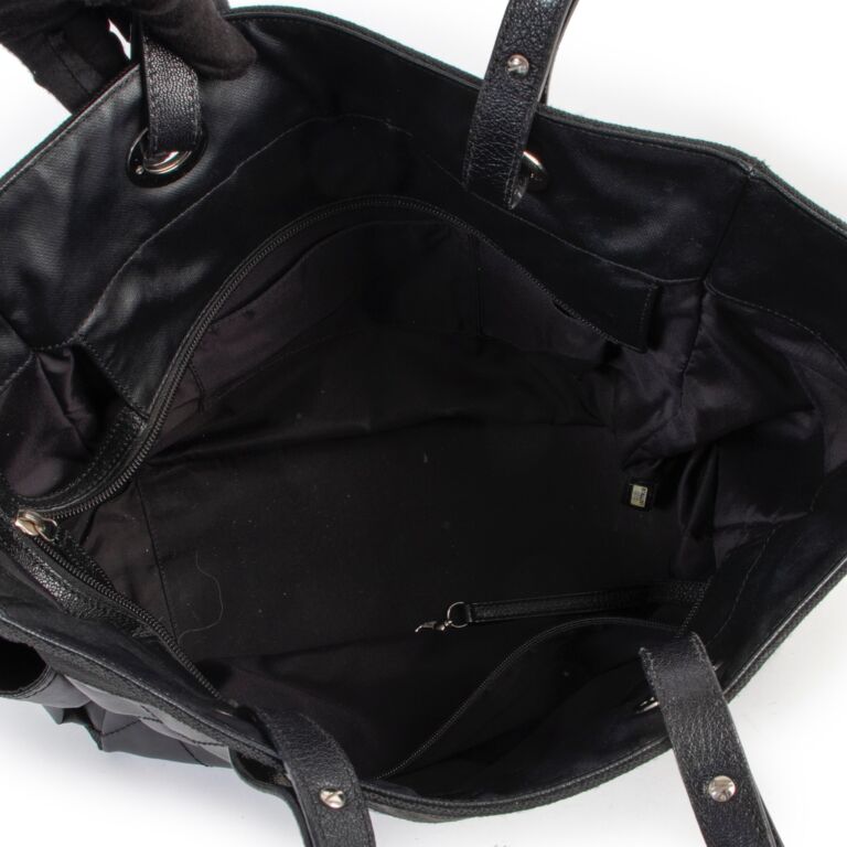 chanel black leather