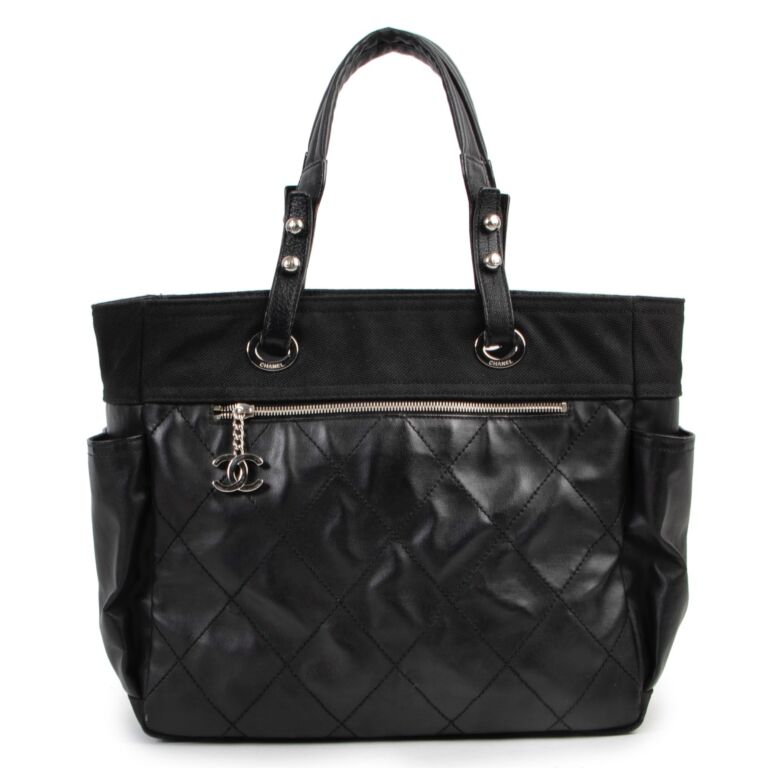 Chanel black and white tote bag store