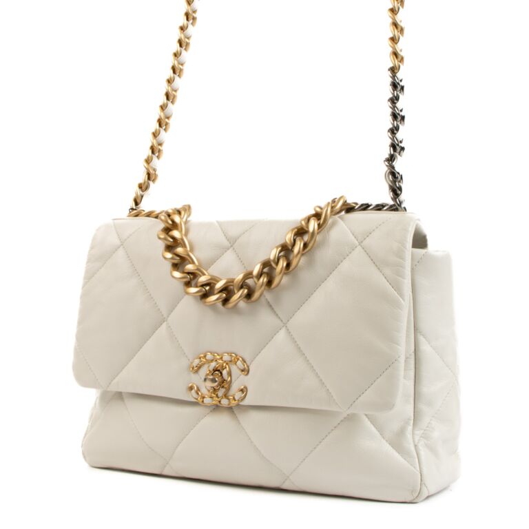 Chanel White 19 Large Crossbody Bag Labellov Buy and Sell