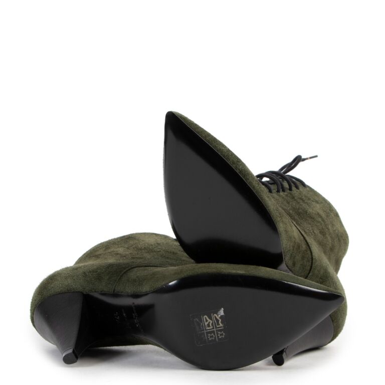 Saint laurent green boots top