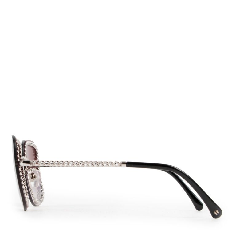 Chanel Square Chained Glasses in White