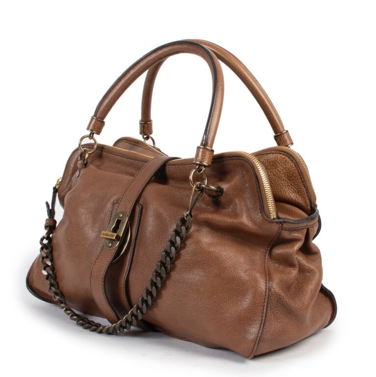 Burberry brown leather clearance bag