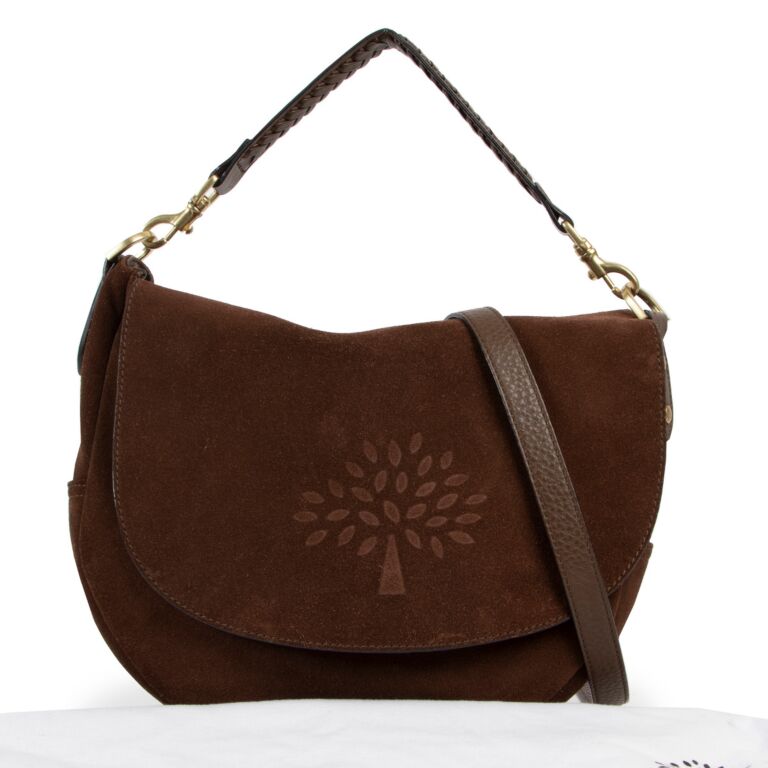 Mulberry Dark Brown Suede and Leather Effie Satchel