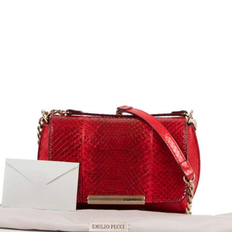 Emilio Pucci Red Python Crossbody Bag Labellov Buy and Sell