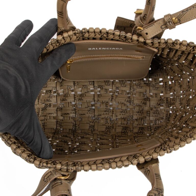 Balenciaga Taupe Bistro XS Basket Top Handle Labellov Buy and Sell Authentic Luxury