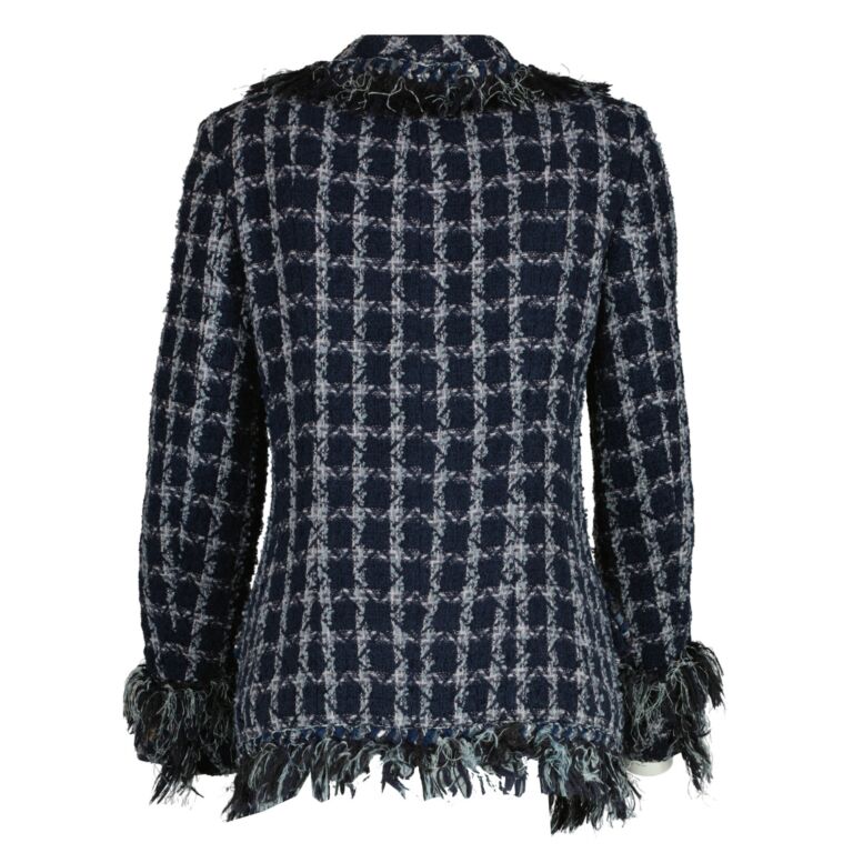 Chanel 14A Blue Tweed Jacket - size 36 ○ Labellov ○ Buy