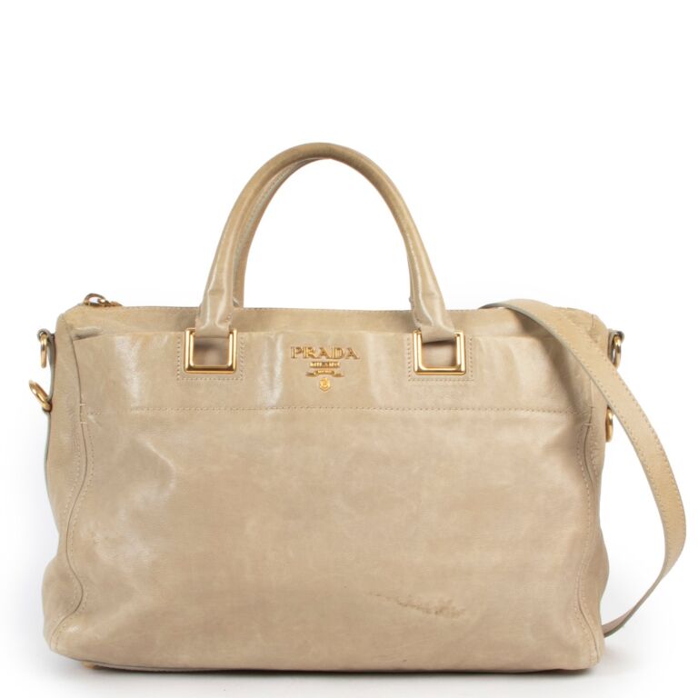 Prada Beige Leather Shoulder Bag Labellov Buy and Sell