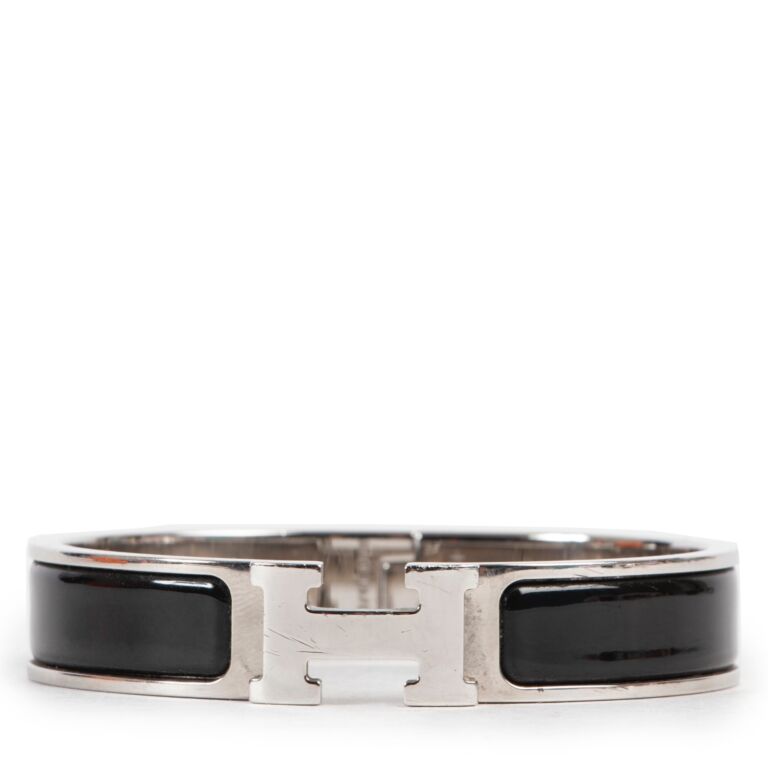 Hermès // Silver & Black Clic Clac H Bracelet – VSP Consignment
