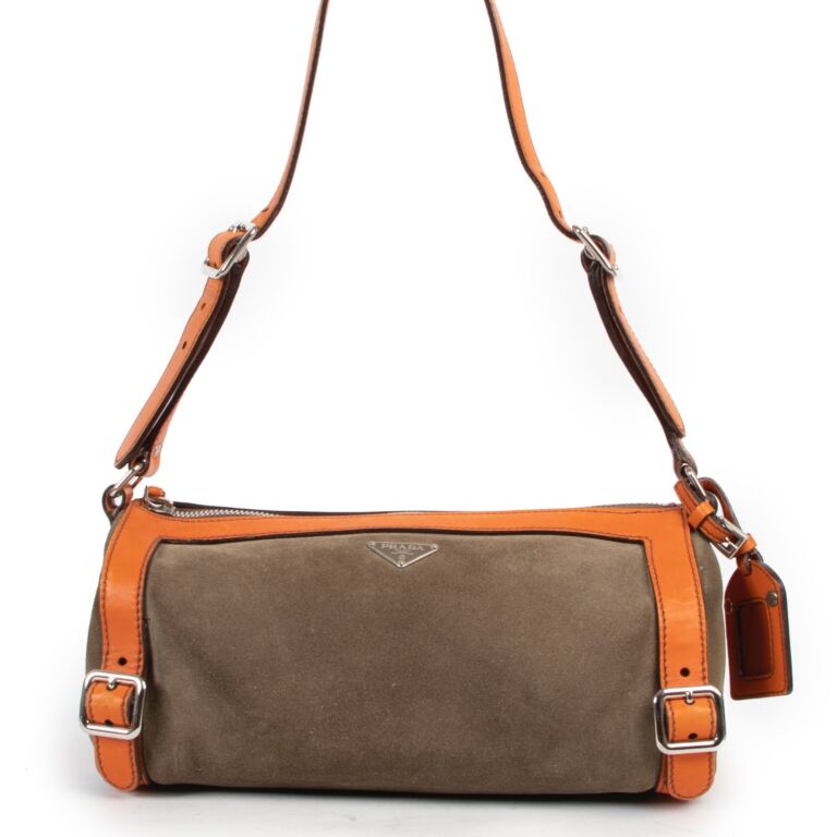 Prada Green Nubuck Shoulder Bag Labellov Buy and Sell