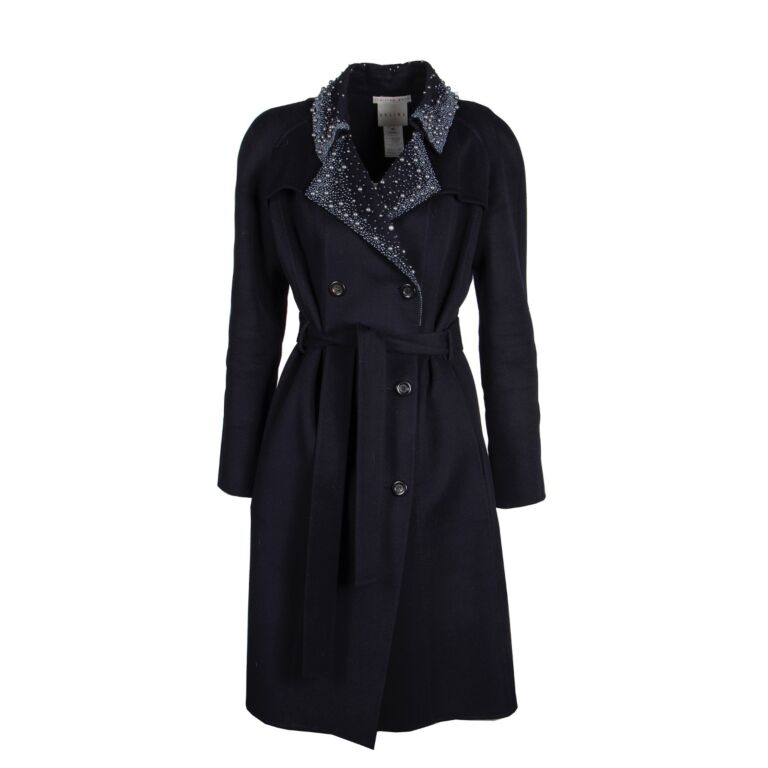 C line Blue Wool Pearl Coat Size 40 Labellov Buy and Sell