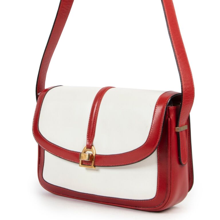 C line White Red Crossbody Box Bag Labellov Buy and Sell