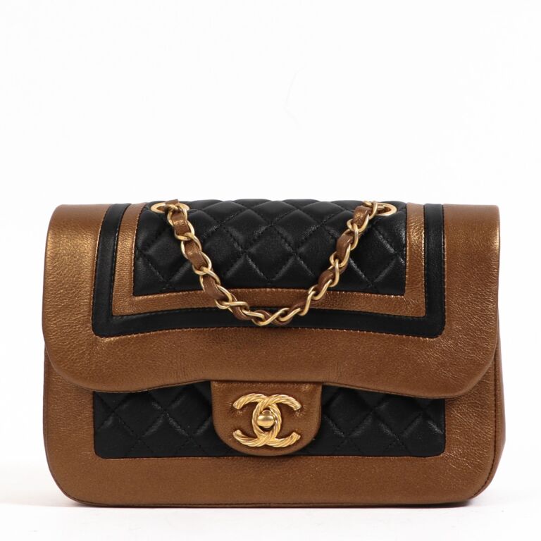 Chanel Bronze & Black Calfskin Classic Flap Bag ○ Labellov ○ Buy and Sell  Authentic Luxury