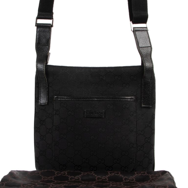 Gucci black messenger canvas cheap bag