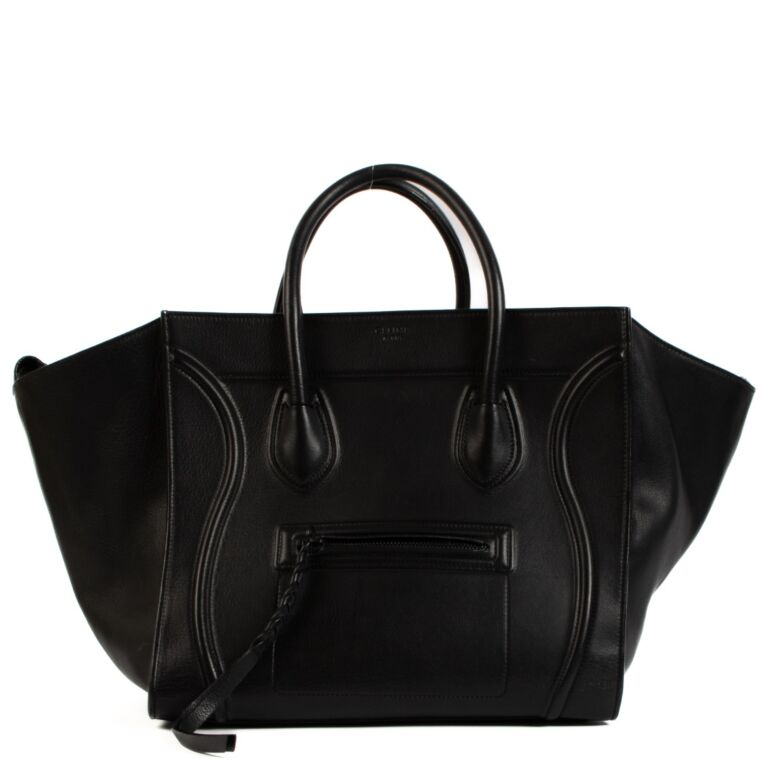 Celine Black Medium Luggage Phantom Tote Bag Labellov Buy and Sell Authentic Luxury