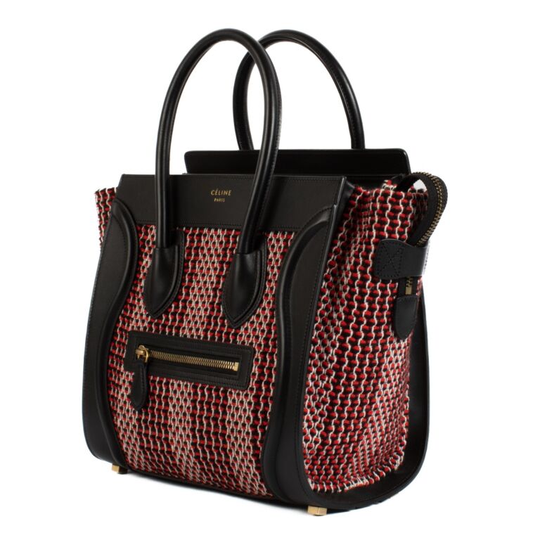 Celine Multicolor Tweed Micro Luggage Bag Labellov Buy and Sell Authentic Luxury