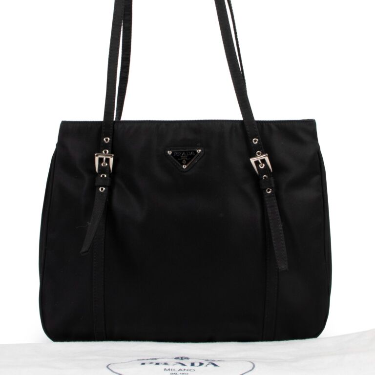 PRADA Black Nylon Leather Handbag – Labels Luxury