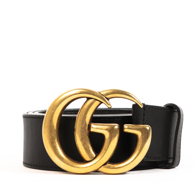 Gucci Black Leather Marmont Belt size 90 Labellov Buy and Sell Authentic Luxury