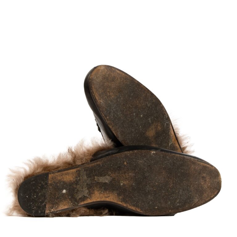 Gucci fur top slides sale